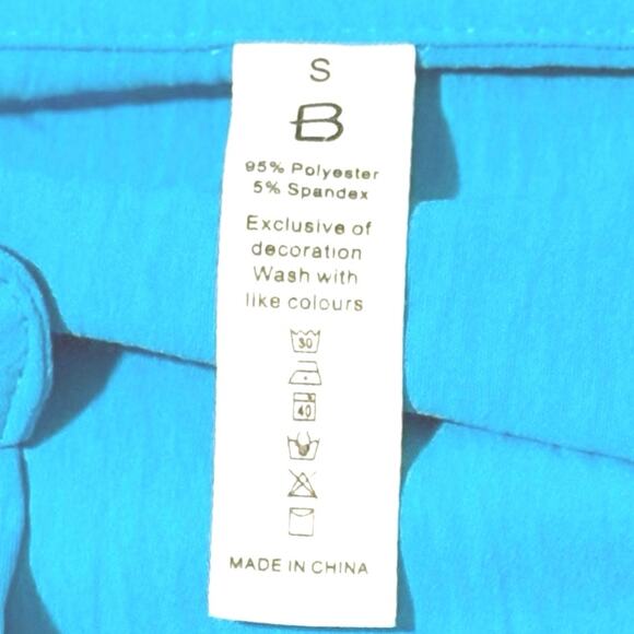 Swimsuit Cover-up - Blue- 3/4 Rolled Sleeves - Ruched with Ties - Small/Medium - Picture 5 of 14